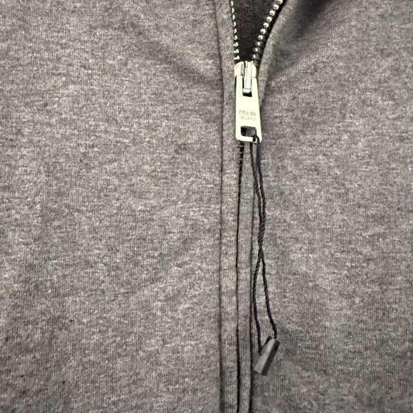 Authentic Prada Gray Felpa Stretch Full Zip Sweatshirt Hoodie Womens Large NEW - Picture 3 of 9